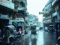Benares street scene, rain